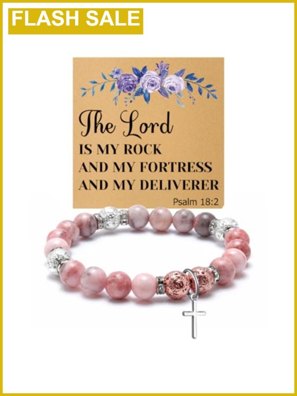 Christian Faith Bracelet Natural Stone Beaded Religious Gift for Women